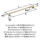 Amerock Champagne Bronze 18 in. Center-to-Center Appliance Pull 
