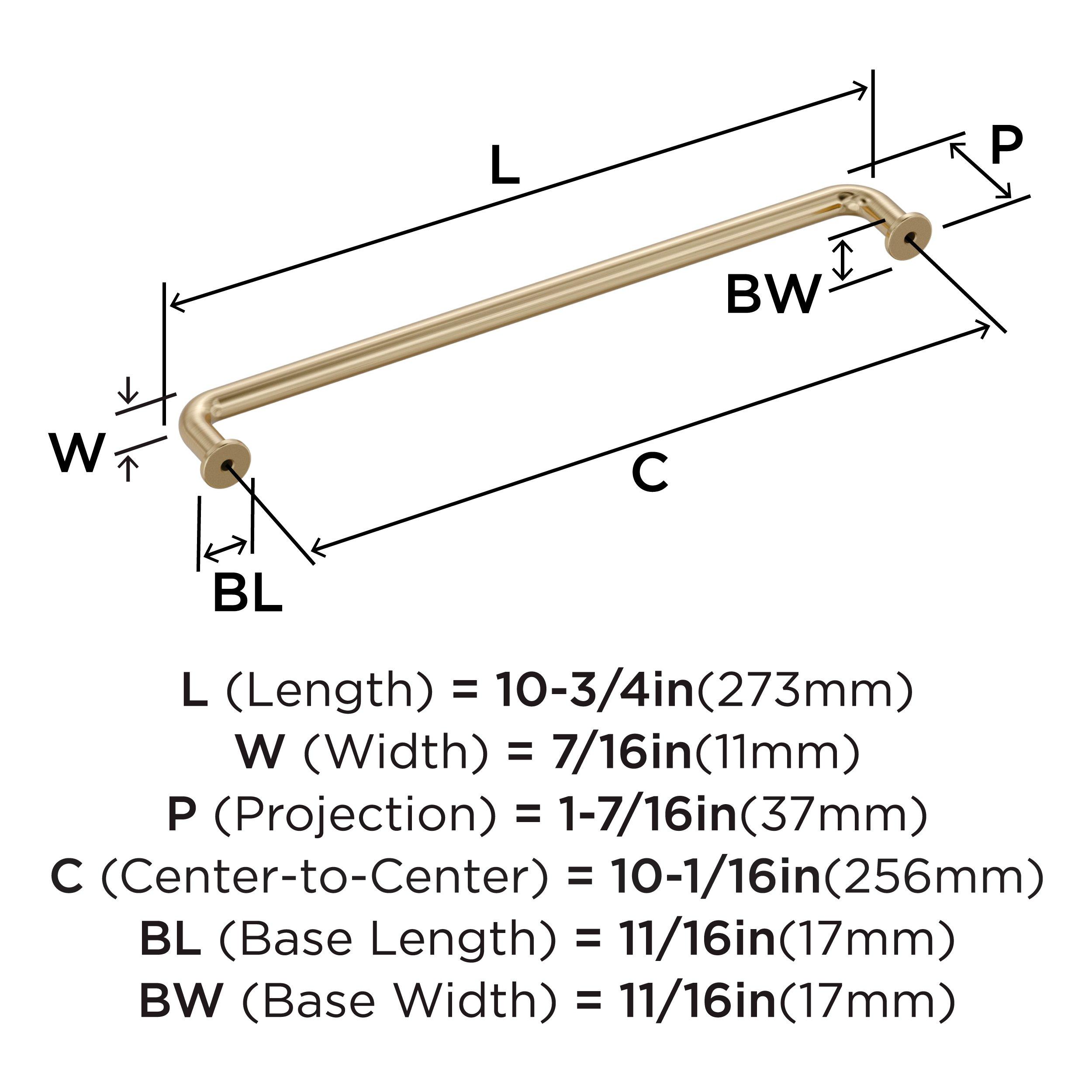 FACTOR 10-1/16 INCH  256MM  CENTER-TO-CENTER GOLDEN CHAMPAGNE CABINET PULL GOCH 
