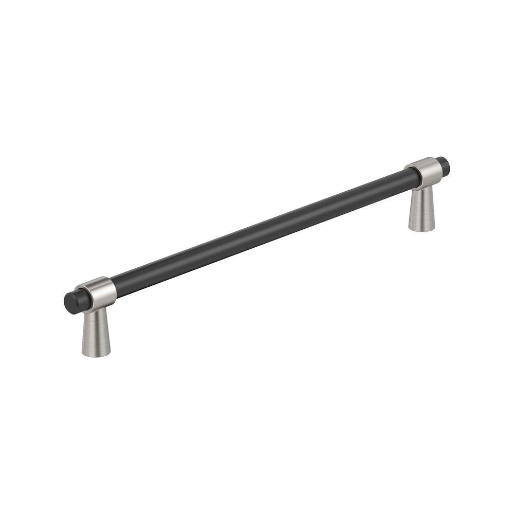 MERGENCE 10-1/16 INCH  256MM  CENTER-TO-CENTER MATTE BLACK/SATIN NICKEL CABINET PULL MABL/SN 