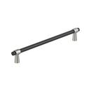 MERGENCE 10-1/16 INCH  256MM  CENTER-TO-CENTER MATTE BLACK/SATIN NICKEL CABINET PULL MABL/SN 