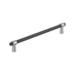 10-1/16 in. Center-to-Center Bar Pull in Matte Black/Satin Nickel