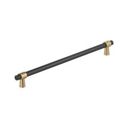 18 in. Center-to-Center Appliance Pull in Matte Black/Champagne Bronze