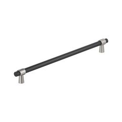 18 in. Center-to-Center Appliance Pull in Matte Black/Satin Nickel