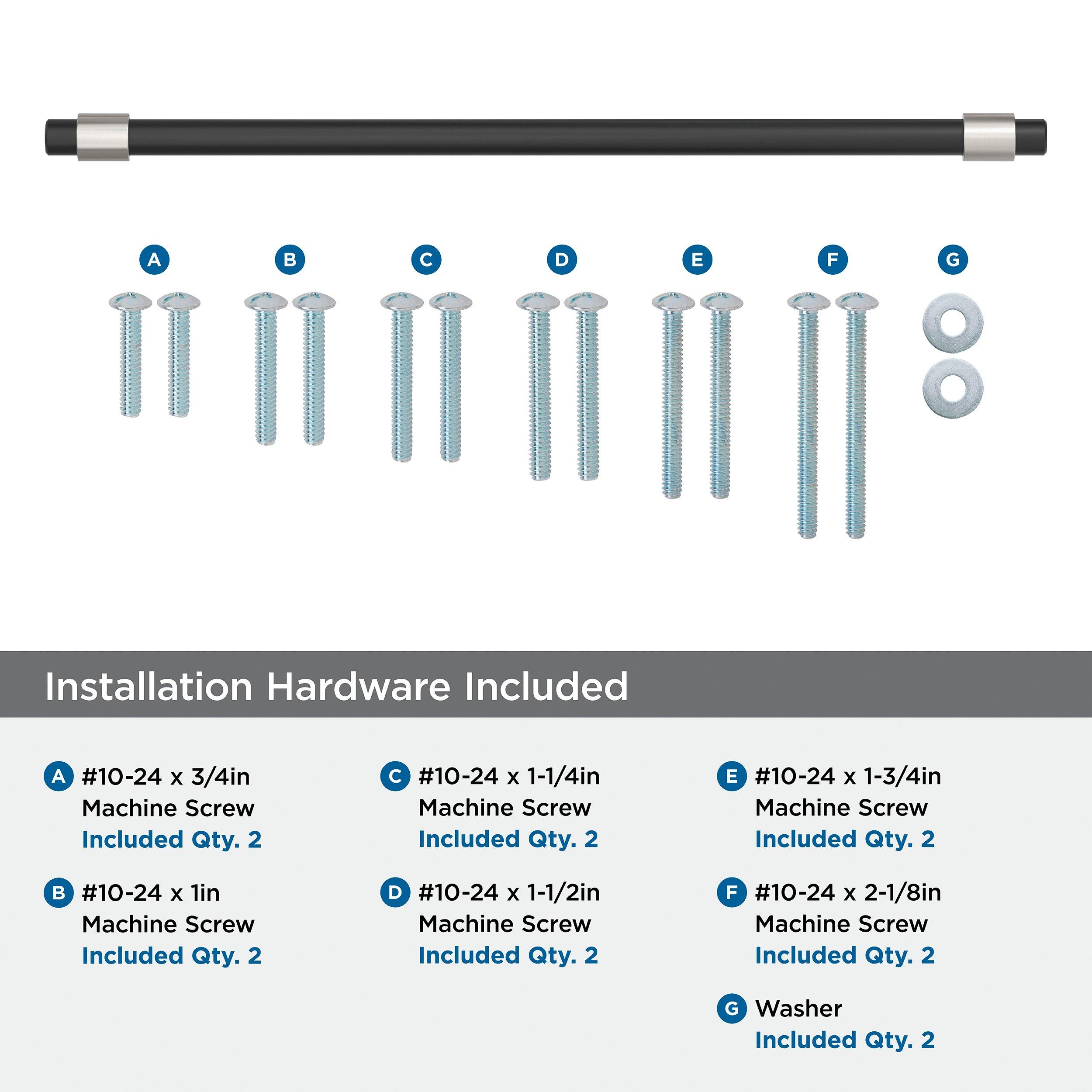 MERGENCE 18 INCH  457MM  CENTER-TO-CENTER MATTE BLACK/SATIN NICKEL APPLIANCE PULL MABL/SN 