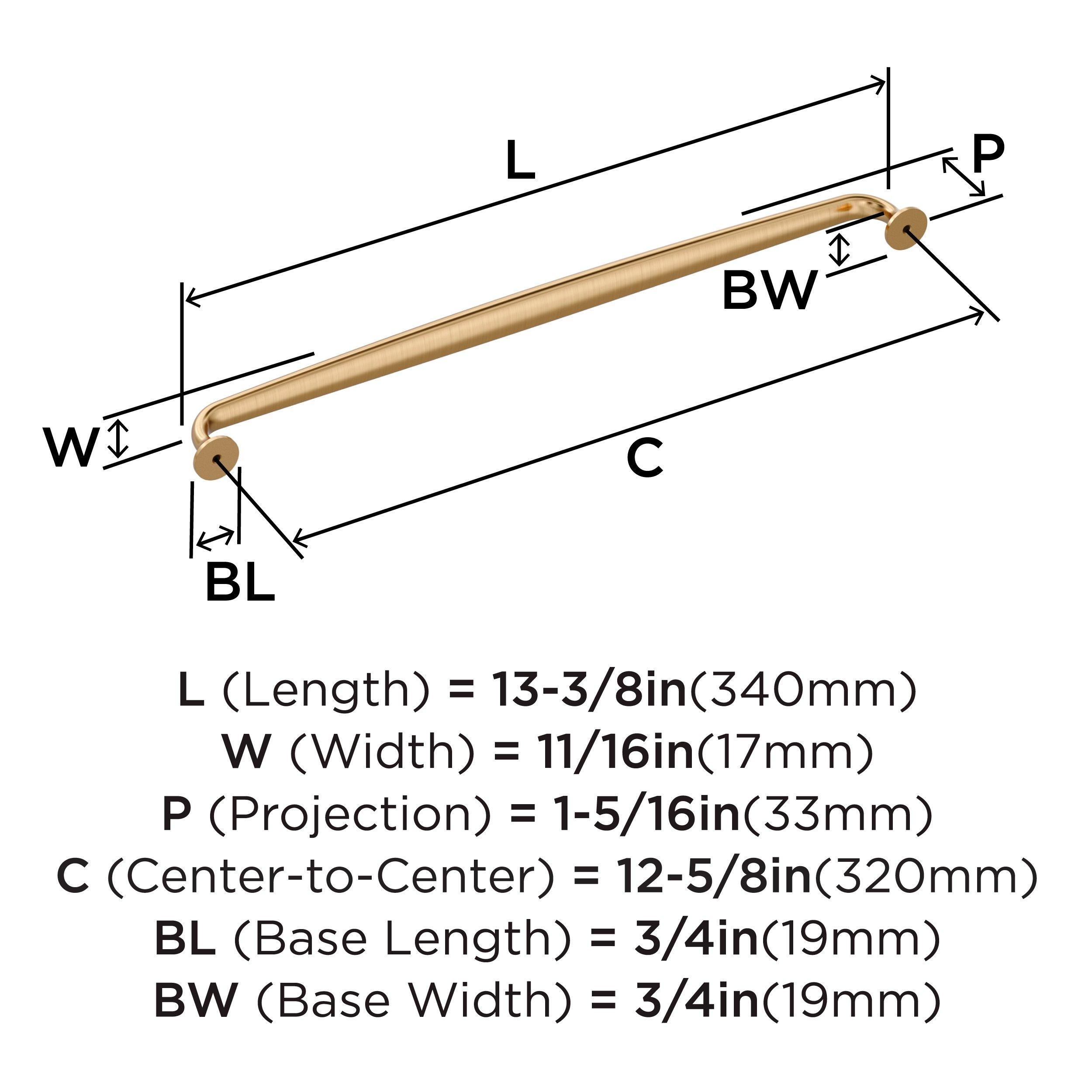 RENOWN 12-5/8 INCH  320MM  CENTER-TO-CENTER CHAMPAGNE BRONZE CABINET PULL CHBR 