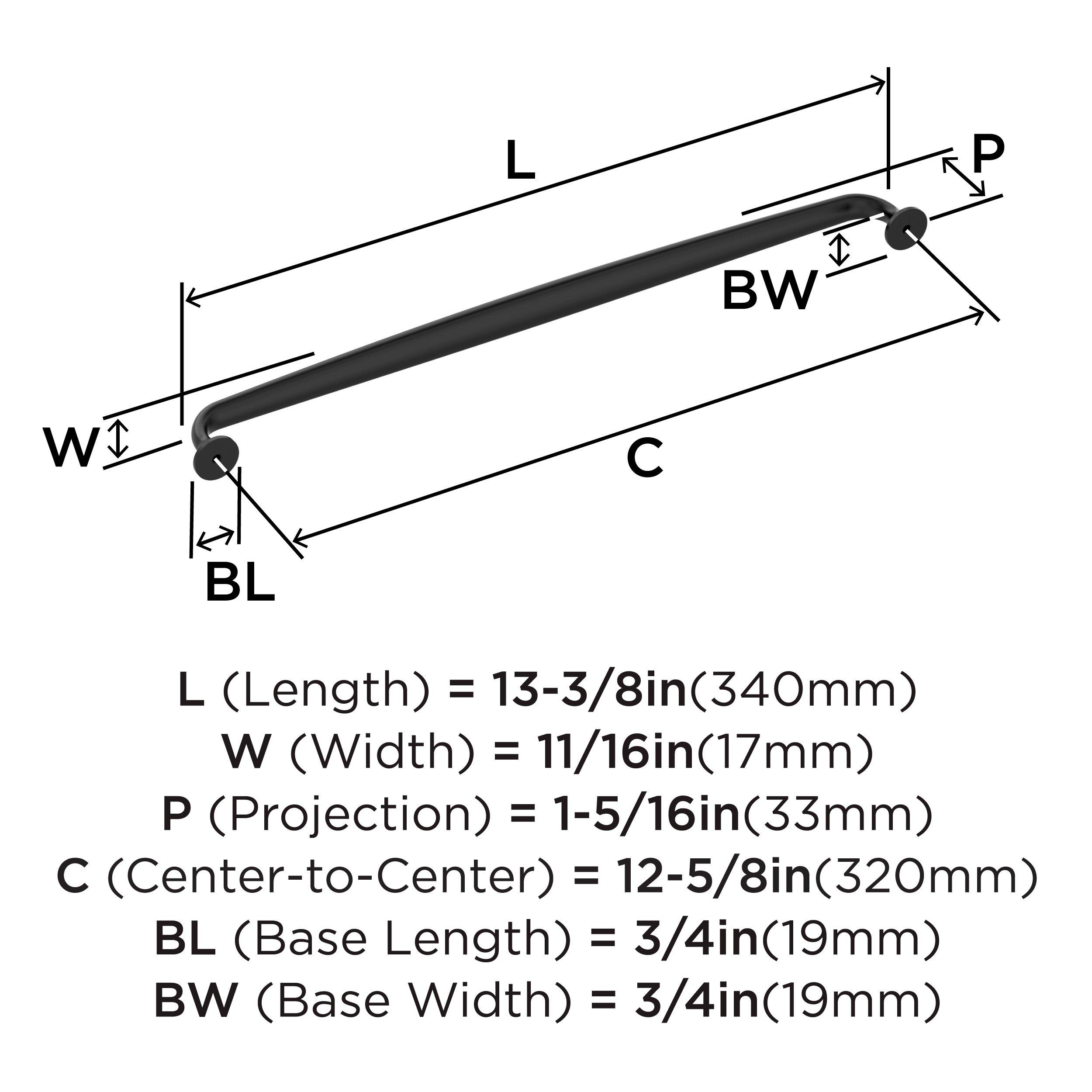 Amerock Oil Rubbed Bronze 12-5/8 in. Center-to-Center Pull 