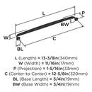 Amerock Oil Rubbed Bronze 12-5/8 in. Center-to-Center Pull 