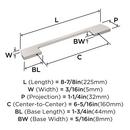Amerock Satin Nickel 6-5/16 in. Center-to-Center Pull 
