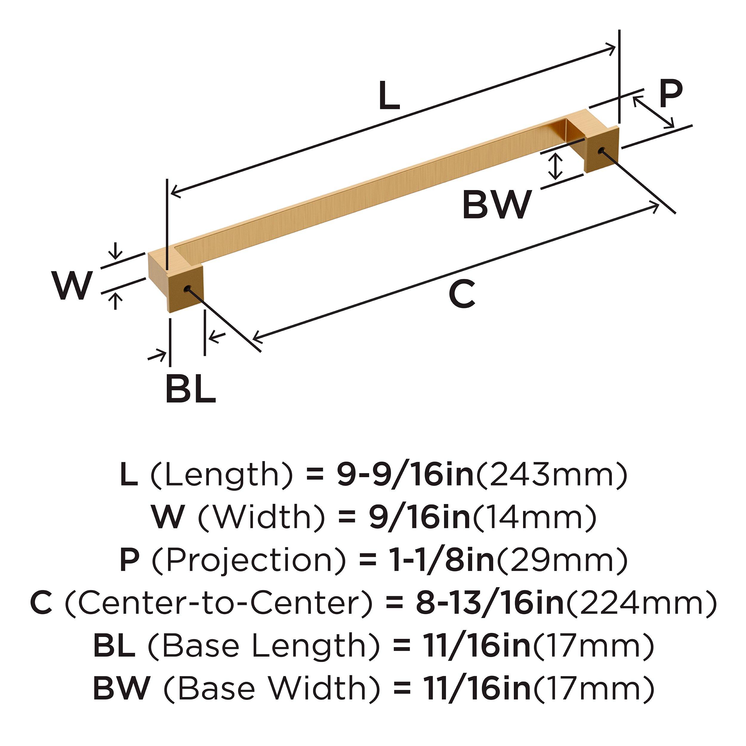 APPOINT 8-13/16 INCH  224MM  CENTER-TO-CENTER CHAMPAGNE BRONZE CABINET PULL CHBR 