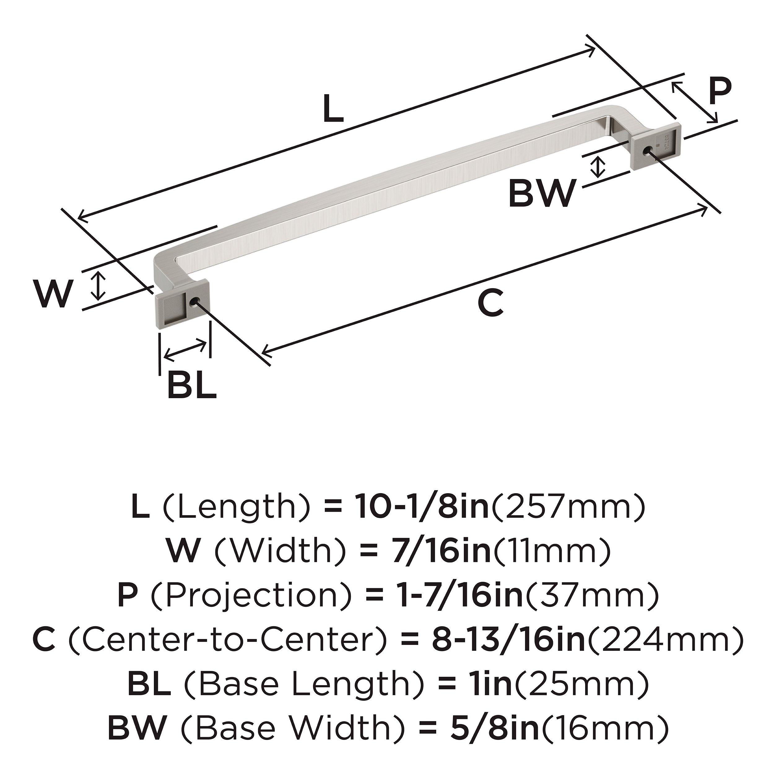 Amerock Satin Nickel 8-13/16 in. Center-to-Center Pull 