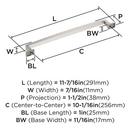 Amerock Satin Nickel 10-1/16 in. Center-to-Center Pull 