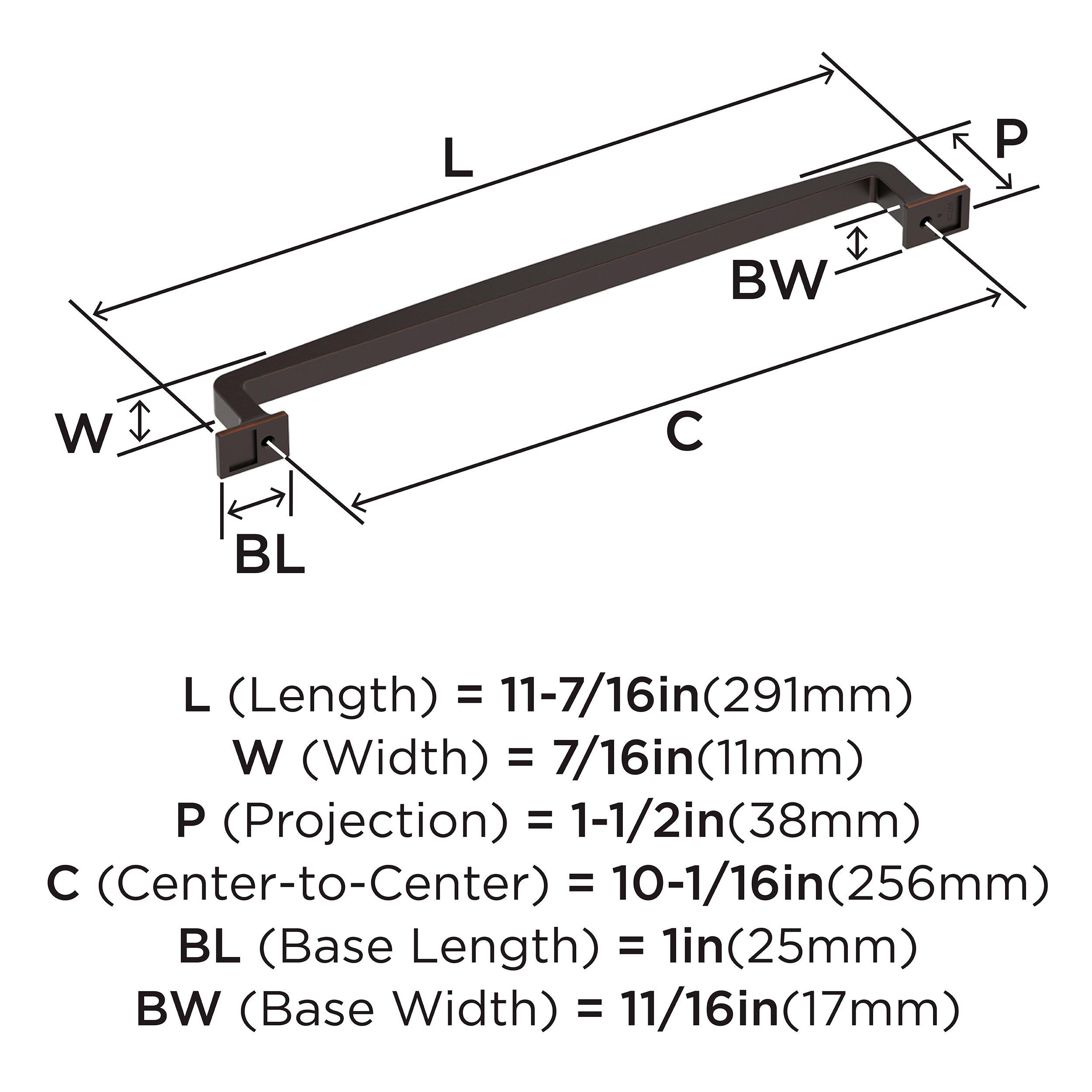 Amerock Oil Rubbed Bronze 10-1/16 in. Center-to-Center Pull 