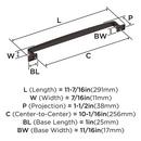 Amerock Oil Rubbed Bronze 10-1/16 in. Center-to-Center Pull 