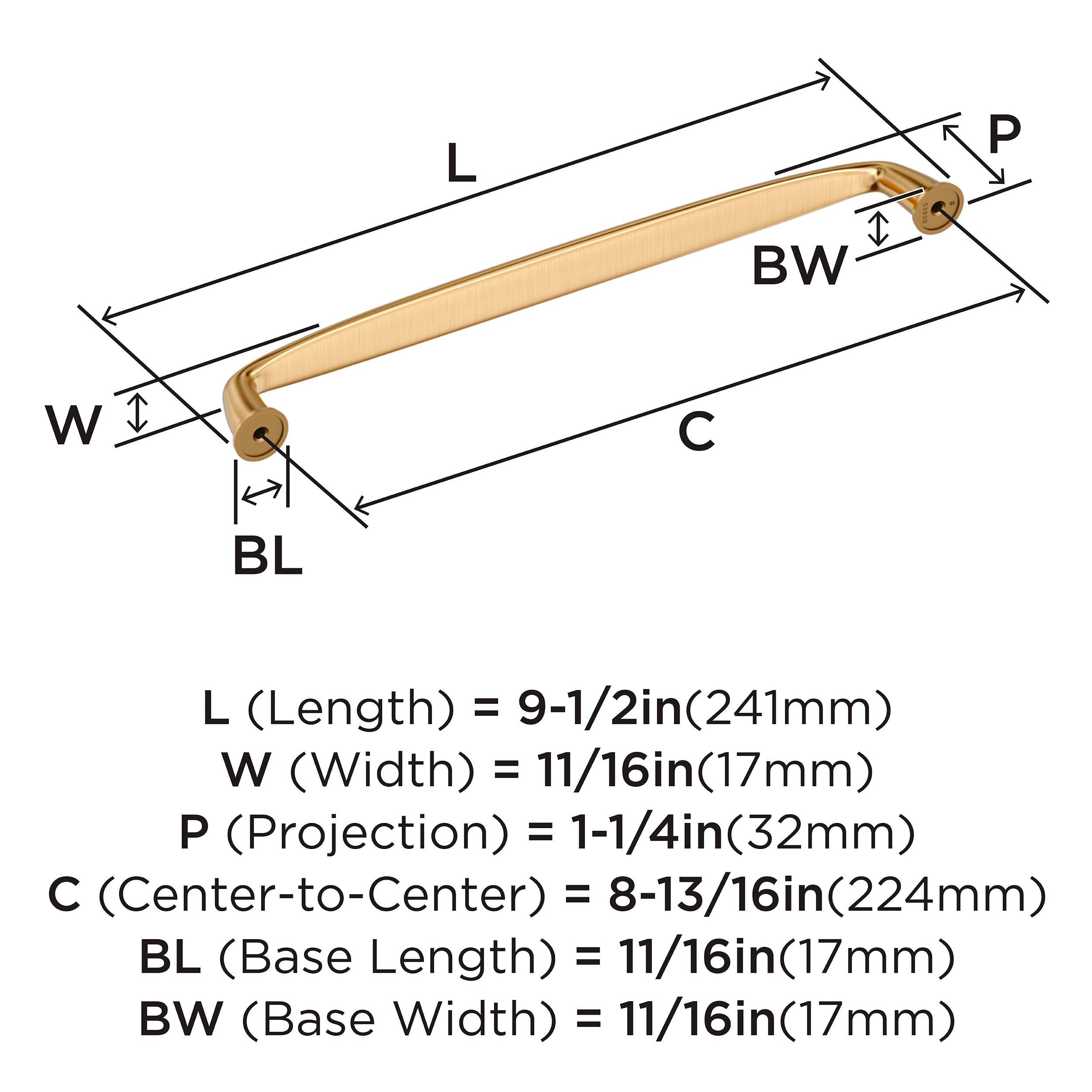 Amerock Champagne Bronze 8-13/16 in. Center-to-Center Pull 