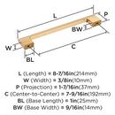 Amerock Champagne Bronze 7-9/16 in. Center-to-Center Bar Pull 