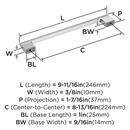 RIVA 8-13/16 INCH  224MM  CENTER-TO-CENTER POLISHED CHROME CABINET PULL CP 
