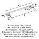 Amerock Satin Nickel 10-1/16 in. Center-to-Center Bar Pull 