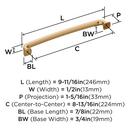 Amerock Champagne Bronze 8-13/16 in. Center-to-Center Pull 