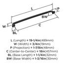 Amerock Matte Black 18 in. Center-to-Center Appliance Pull 