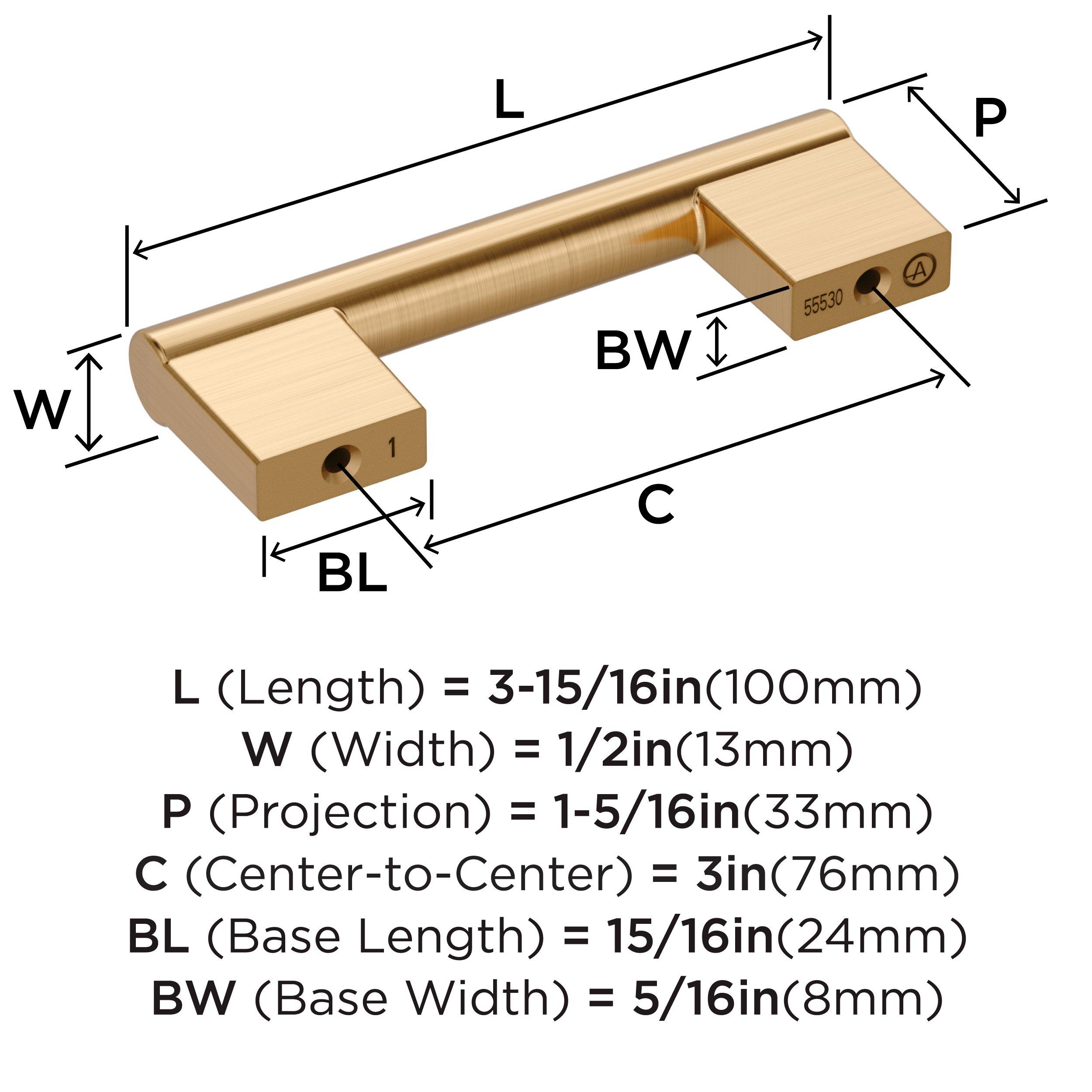 Amerock Champagne Bronze 3 in. Center-to-Center Bar Pull 