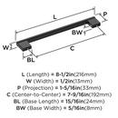Amerock Matte Black 7-9/16 in. Center-to-Center Bar Pull 