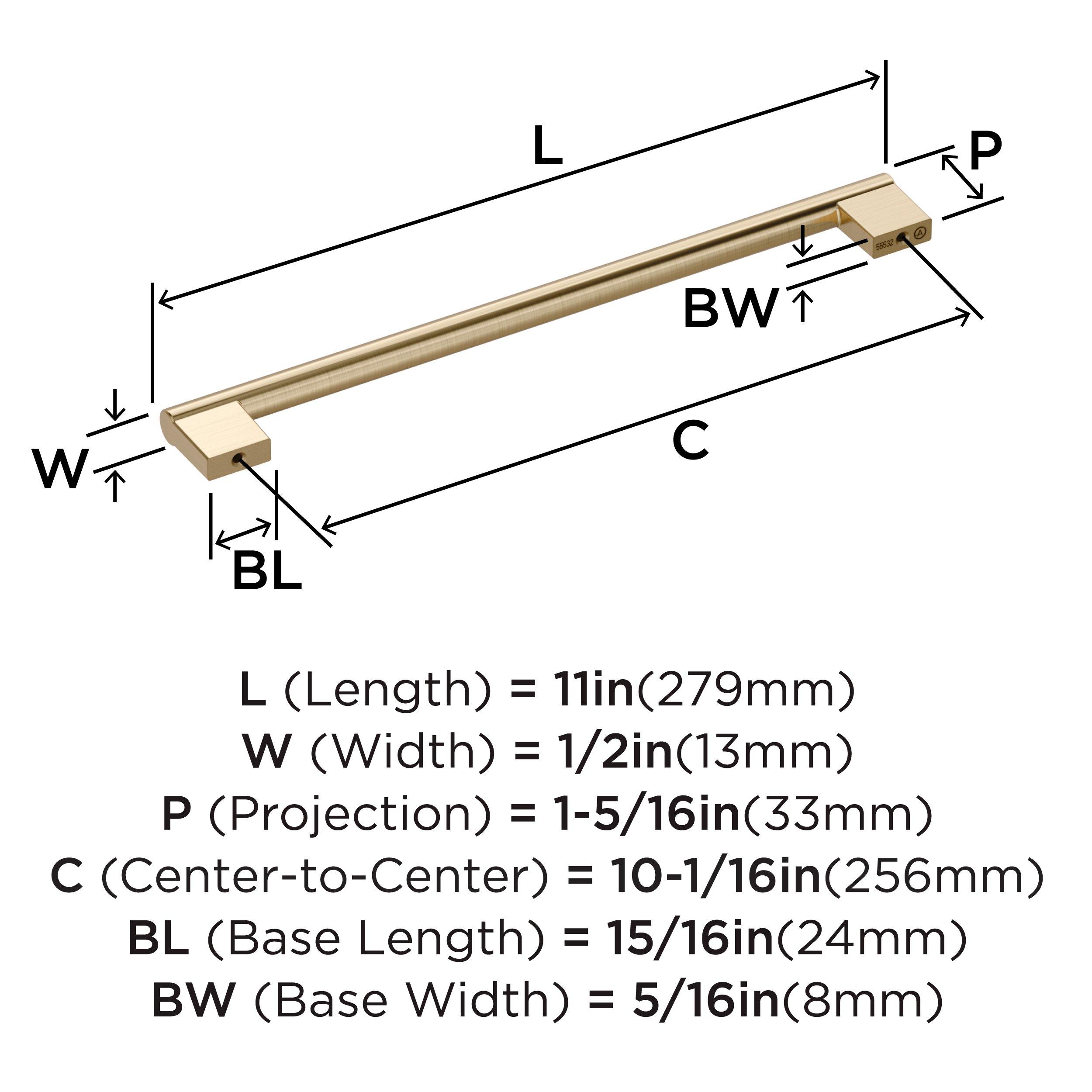 VERSA 10-1/16 INCH  256MM  CENTER-TO-CENTER GOLDEN CHAMPAGNE CABINET PULL GOCH 