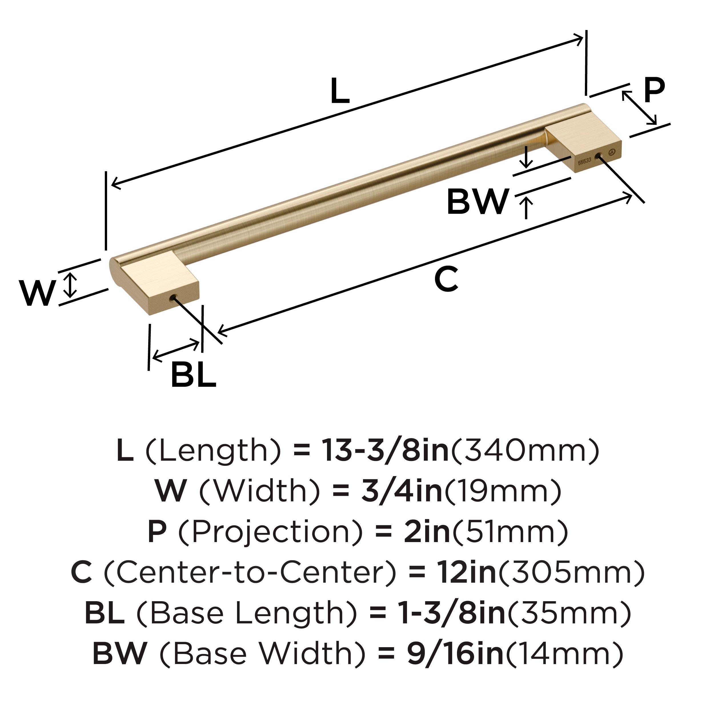 Amerock Golden Champagne 12 in. Center-to-Center Appliance Pull 