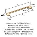 Amerock Golden Champagne 12 in. Center-to-Center Appliance Pull 