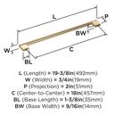 Amerock Golden Champagne 18 in. Center-to-Center Appliance Pull 