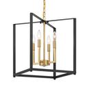 4-Light Pendant in Coal Black/Signature Brass 