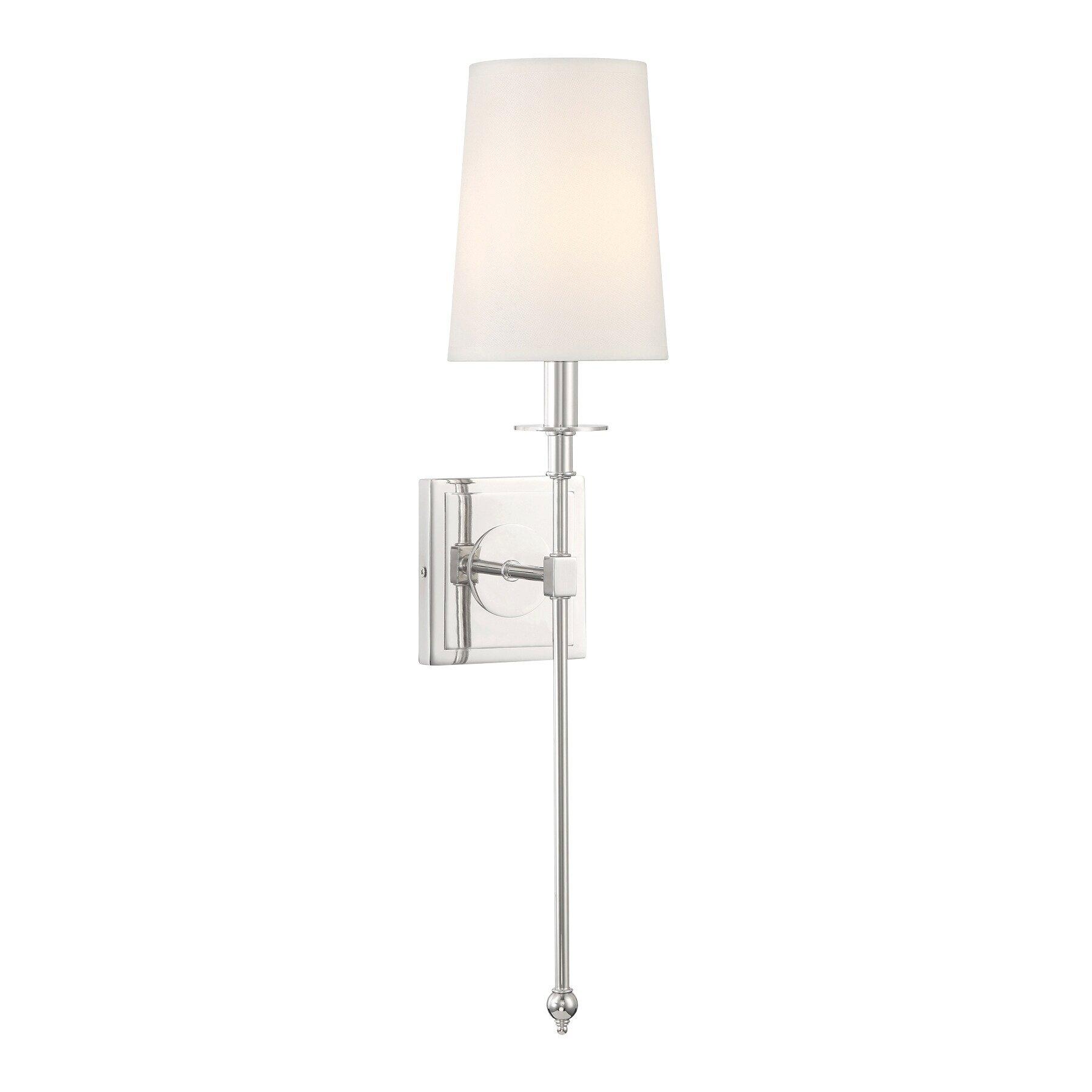1-Light Wall Sconce in Polished Nickel 