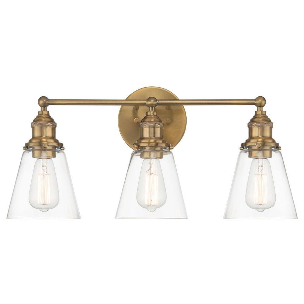 3-Light Vanity Fixture in Aged Brass 