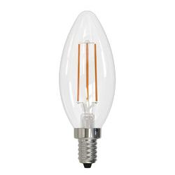 5W LED B11 Filament Bulb, 3000K, E12 Base, Clear