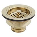 3 1/2 in. Brass Basket Strainer with Lift Stopper in Polished Brass