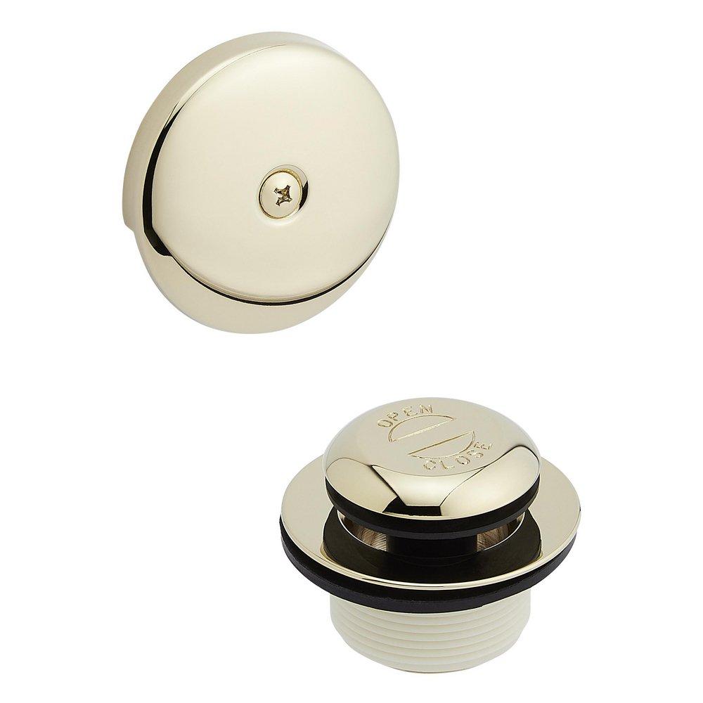 Alcove Tub Pop-Up Drain & Overflow Cover in Polished Brass 