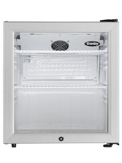 1.6 cu. ft. Compact Glass Door Fridge in Platinum