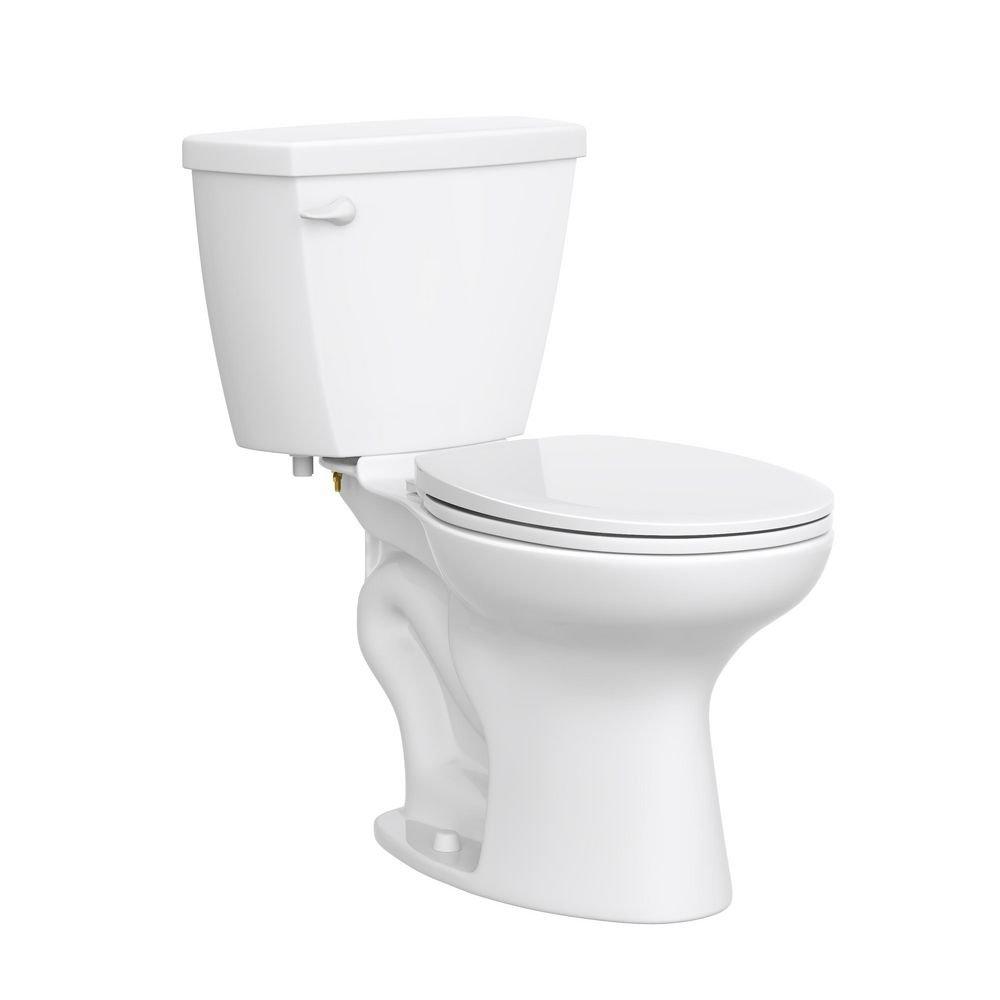 1.28 gpf Standard Height Round Two Piece Complete Toilet in White with 12 in. Rough-In 
