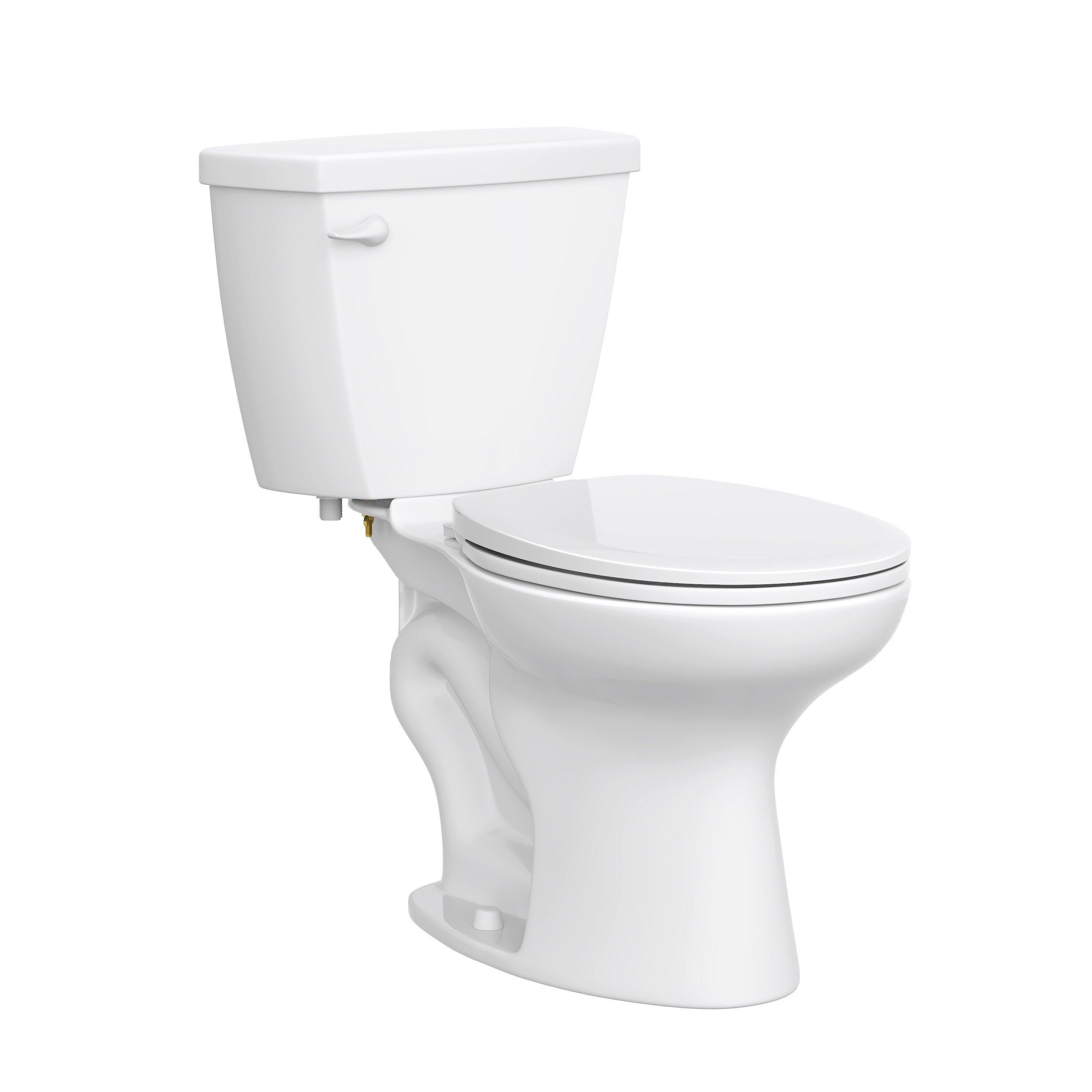 1.28 gpf Standard Height Round Two Piece Complete Toilet in White with 12 in. Rough-In 