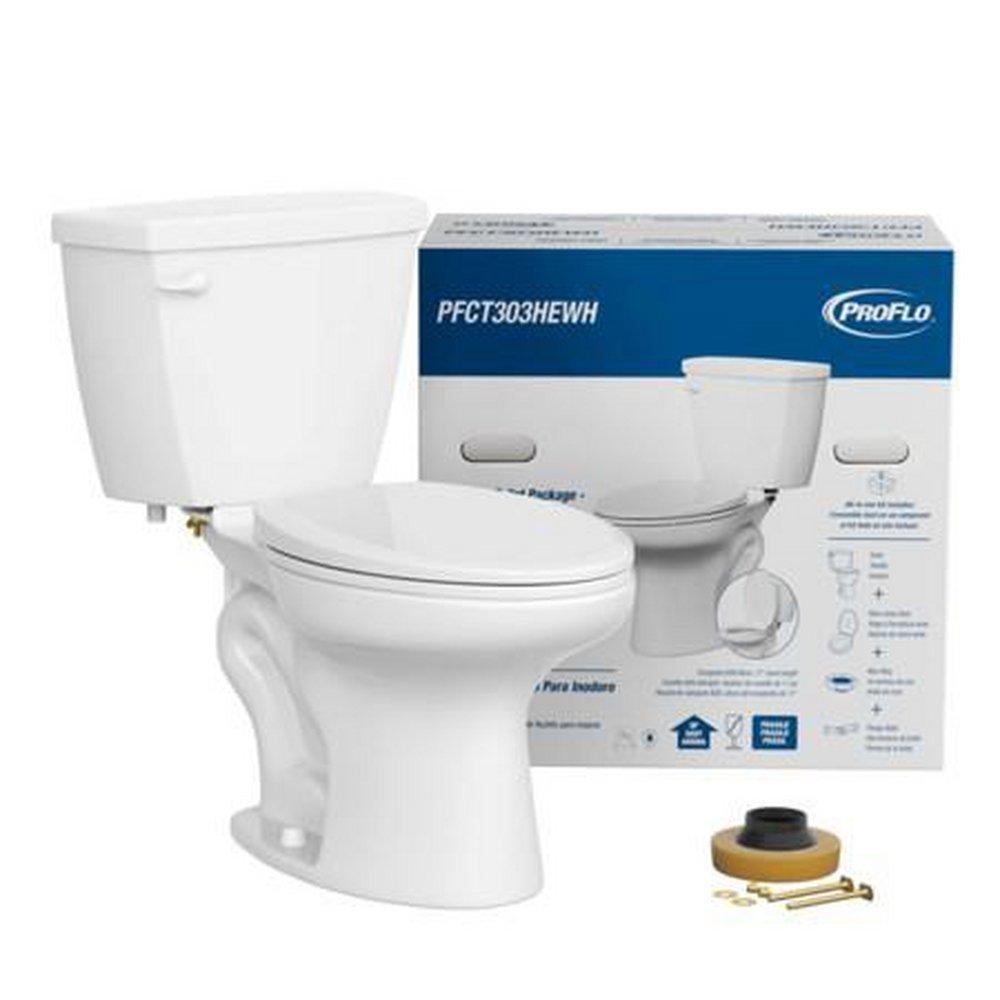 1.28 gpf ADA Elongated Two Piece Complete Toilet in White (Seat, Wax Ring & Closet Bolts Included) 