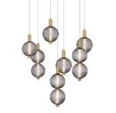 9W 30 in. 7-Light Wide LED Pendant in Gold