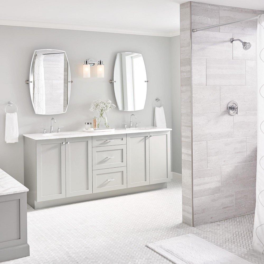 Moen Chrome Two Handle Widespread Bathroom Sink Faucet (Valve Included) 