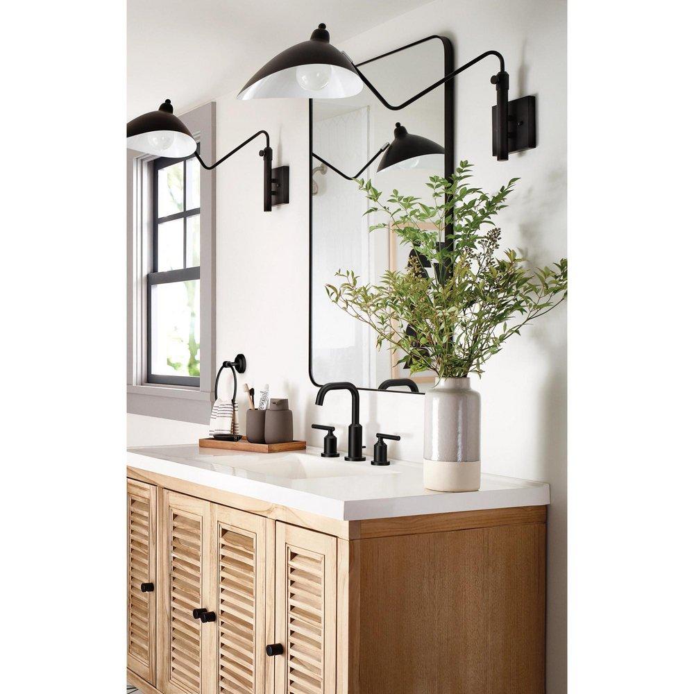 Moen Matte Black Two Handle Widespread Bathroom Sink Faucet (Valve Included) 