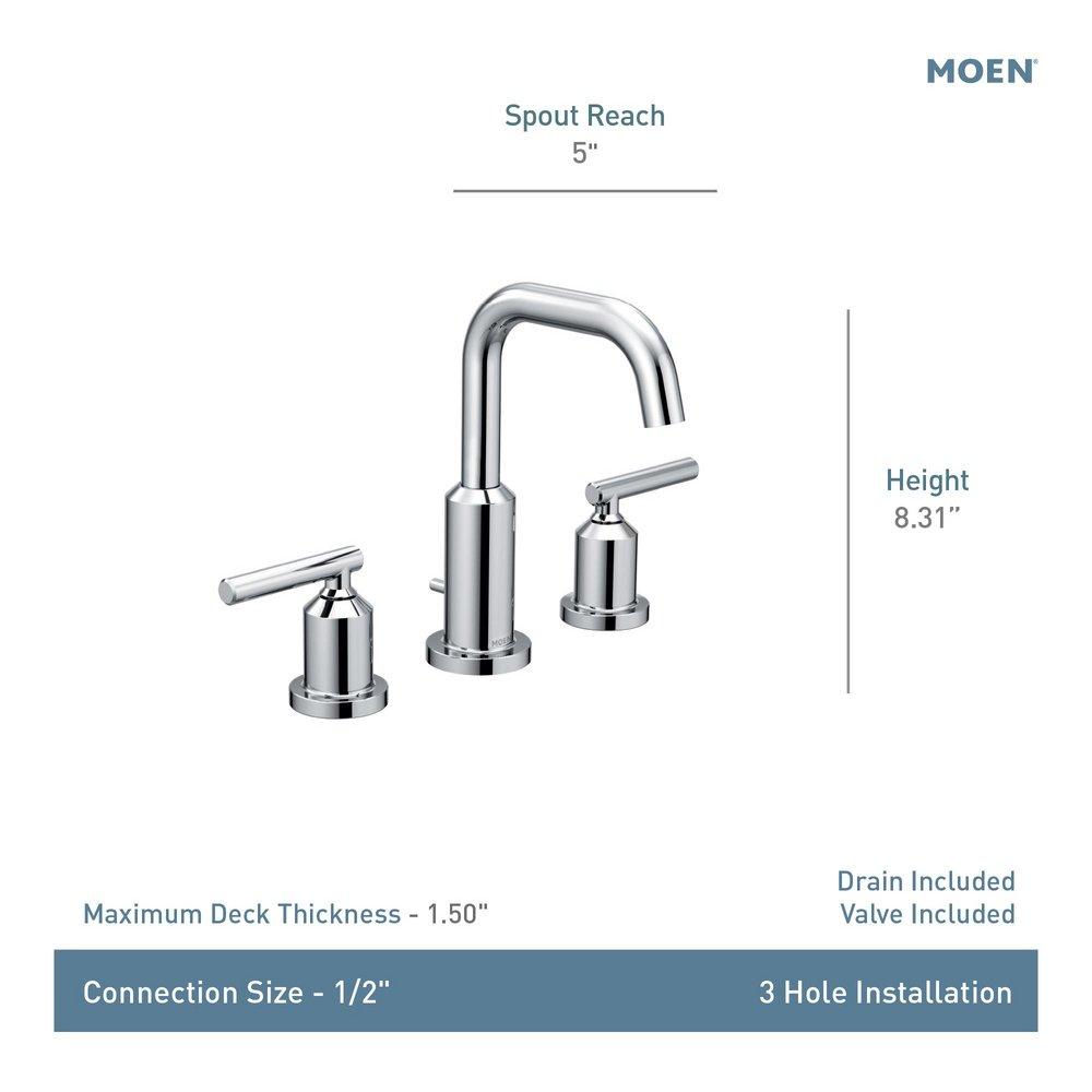 Moen Matte Black Two Handle Widespread Bathroom Sink Faucet (Valve Included) 