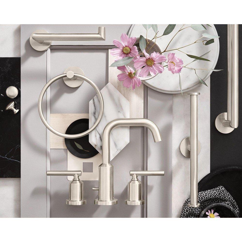 Moen Brushed Nickel Two Handle Widespread Bathroom Sink Faucet (Valve Included) 