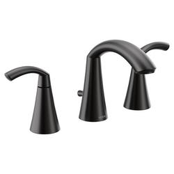 Two Handle Widespread Bathroom Sink Faucet in Matte Black (Valve Included)