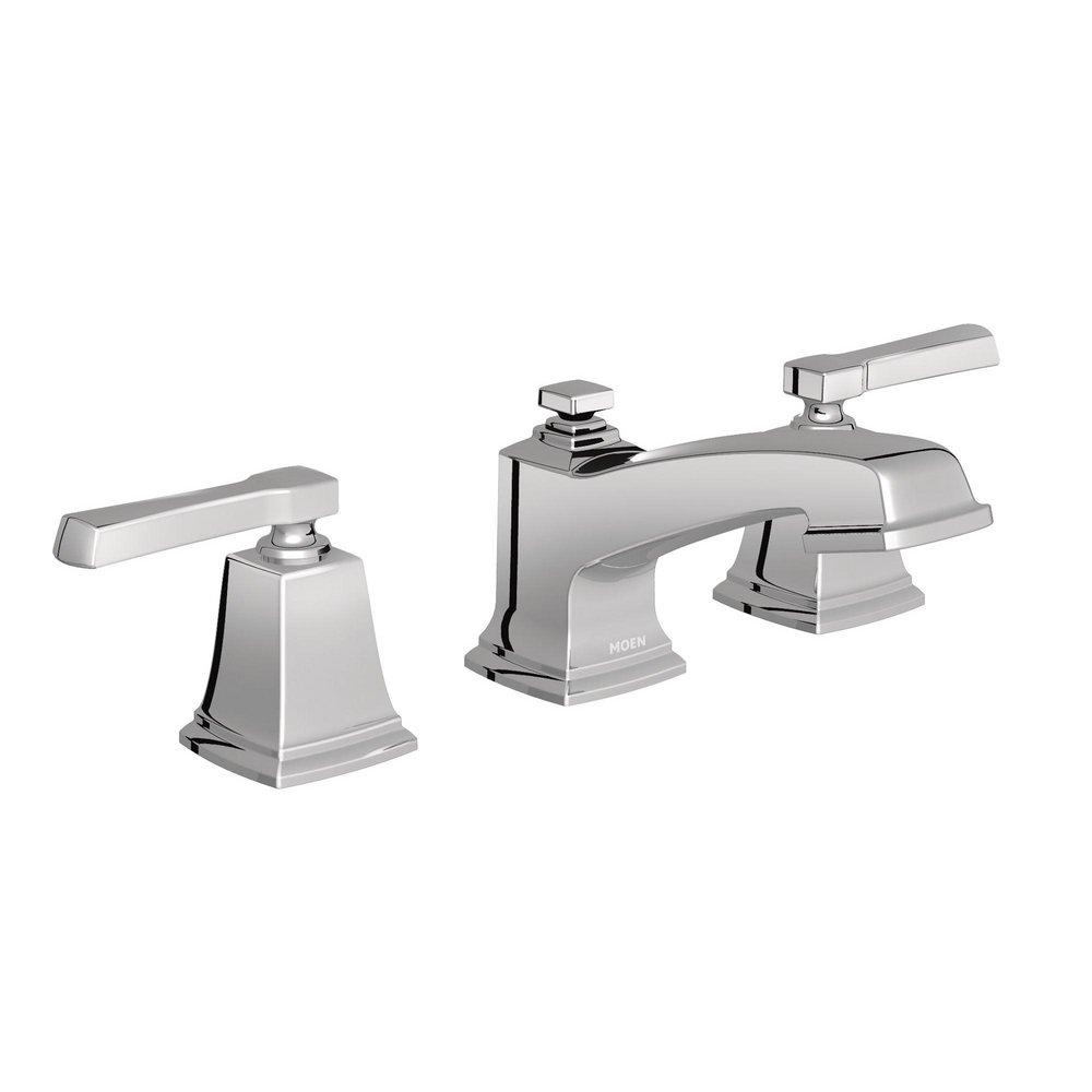 Moen Chrome Two Handle Widespread Bathroom Sink Faucet (Valve Included) 