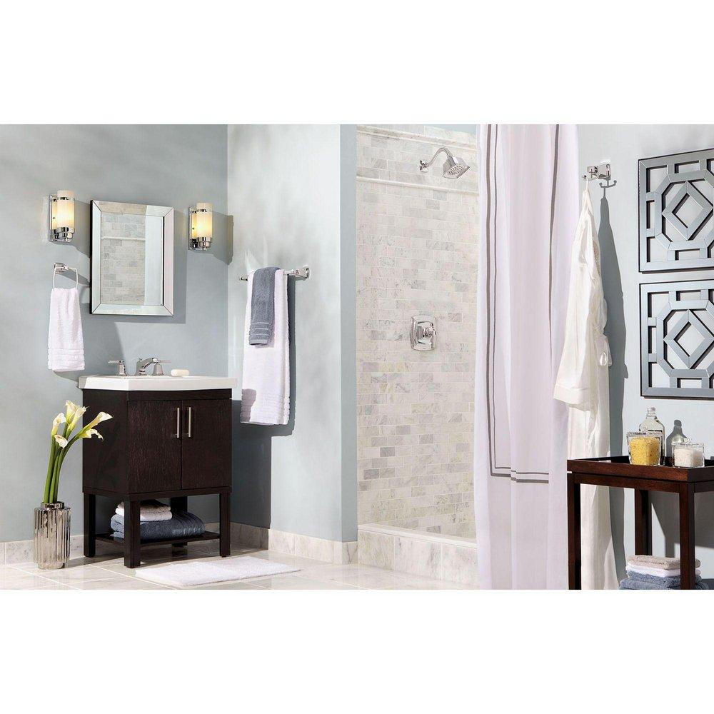 Moen Chrome Two Handle Widespread Bathroom Sink Faucet (Valve Included) 