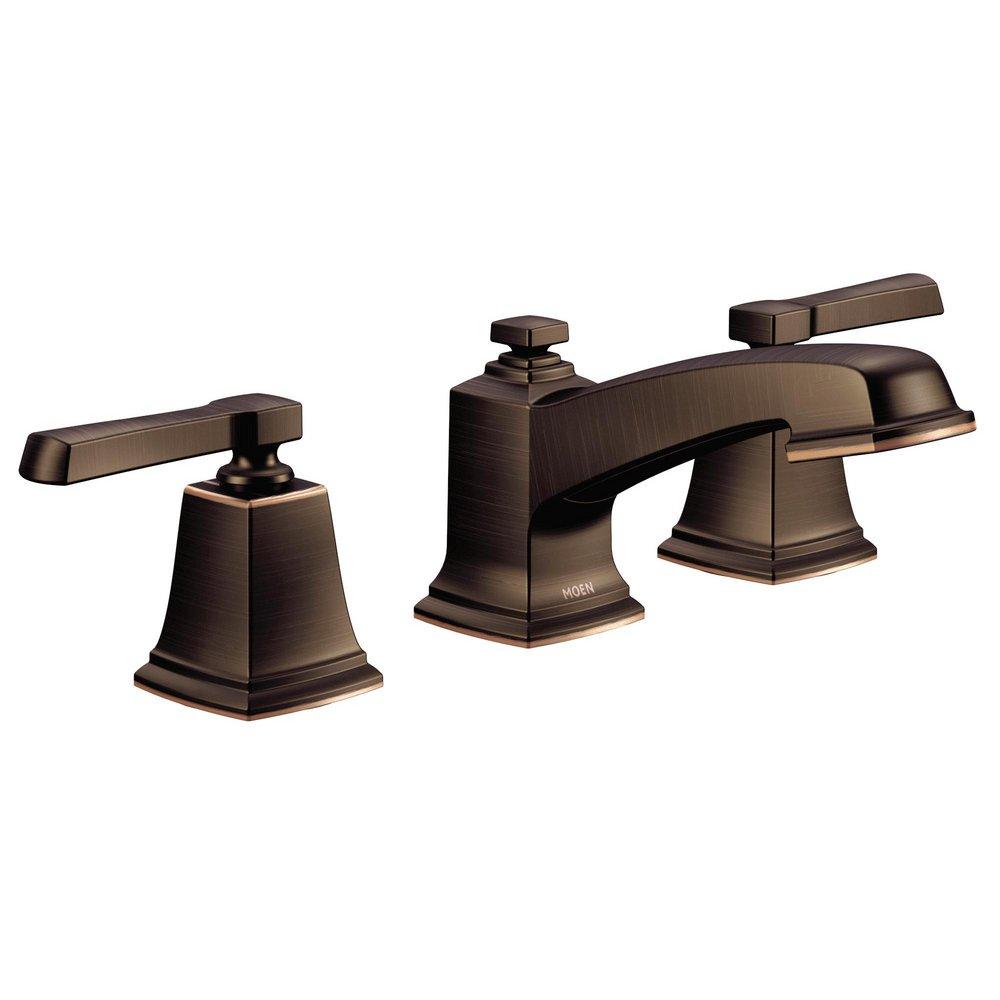 Moen Mediterranean Bronze Two Handle Widespread Bathroom Sink Faucet (Valve Included) 