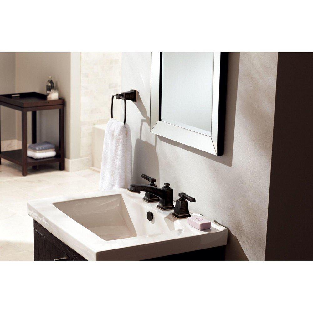 Moen Mediterranean Bronze Two Handle Widespread Bathroom Sink Faucet (Valve Included) 