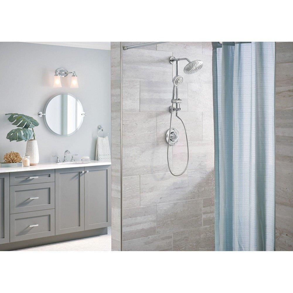 Moen Chrome Two Handle Widespread Bathroom Sink Faucet (Valve Included) 